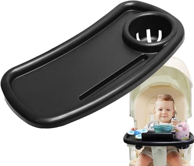 Kinderwagen organizer - Babywagen houder - Onderweg spullen - 3-in-1 ontwerp - 39 x 19 cm - Zwart