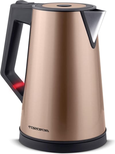 Elektrische waterkoker - Kookapparaat keuken - Snel water koken - Dubbelwandig CoolTouch - 17 liter - Goud