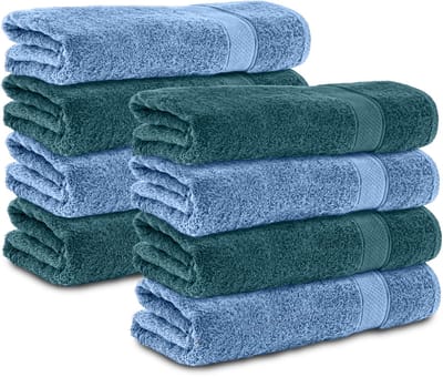 Komfortec handdoeken – Set van 4 - Badhanddoek 70x140 cm - 100% Katoen - Petrol-Hellblau
