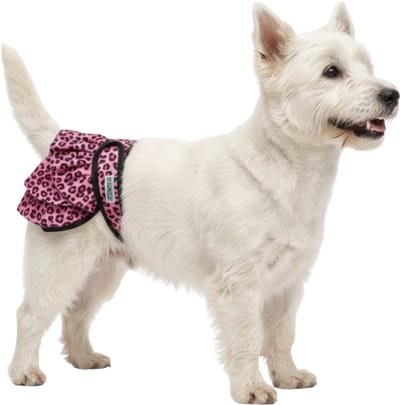 Loopsheidrokje Luipaard roze - Maat M - Loopsheidbroekje - Voor honden - Hondenluier - Heupopvang 28-33 cm - Herbruikbaar - Wasbaar - Uniek rokjes model voor stijlvolle loopse teefjes