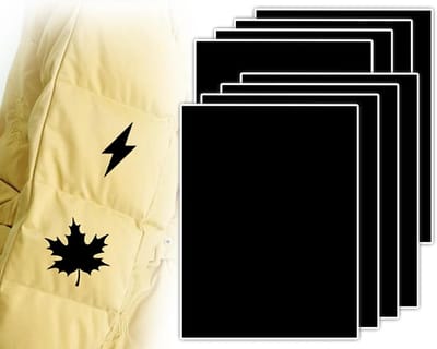 Set van 8 Zelfklevende Patches voor Reparatie van Donsjassen en Tentstoffen - Waterdicht Nylon voor Vlekken en Beschadigingen (Zwart, 15x20cm)