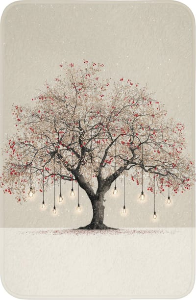 WC mat 40x60 cm - Antislip - Lichtboom - Winter - Kerst - Meerkleurig - Toiletmat - Vloermat - Douchemat - Toilet tapijt - Toiletmatten