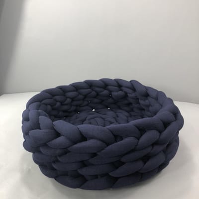 3cm Dik Nieuw Handgeweven Huisdiernest Gevuld Garen Kattennest Stoffen Strip Kattennest Hondennest XS 30cm*13cm black