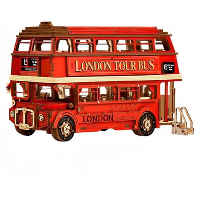 Robotime, 3D Houten Puzzel, London Tour Bus, TGM02, 19,4x7,8x11,3cm