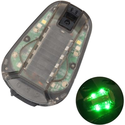 Helm Stroboscooplamp Waterbestendig Helm-gemonteerde lamp Overlevingsveiligheid Zaklamp voor buiten Black Shell---Green Light gray