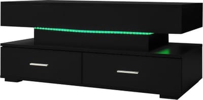 Hydraulisch in hoogte verstelbare salontafel Heftafel met LED-verlichting Zwart