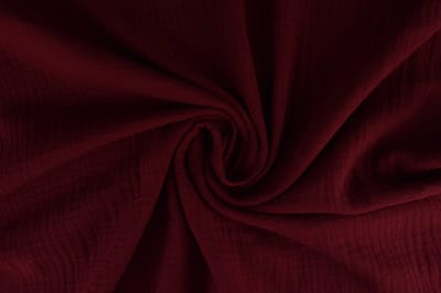 10 meter double gauze - Bordeaux rood - 100% katoen