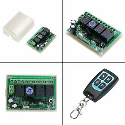 12V 4-kanaals DC-controller + 4-knops afstandsbediening, 433MHz 1527-chip, met 2 afstandsbedieningen AK-RK04S-II + AK-FS04A 2 V3.0