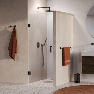 Brauer Void - Nisdeur - Helder Glas - 60 x 200 cm - Omkeerbaar - incl. Glascoating - PVD Gunmetal Geborsteld