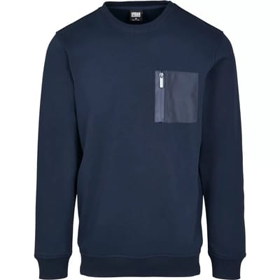 Urban Classics - Military Crewneck sweater/trui - S - Blauw