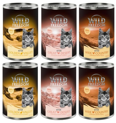 6x400g Kitten Mixpakket (3 Smaken) Wild Freedom Kattenvoer
