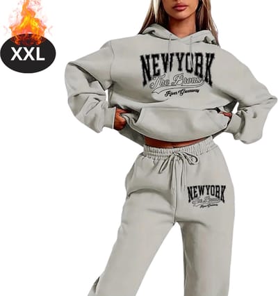 Nivard Joggingpak - Huispak - Volwassenen - Trainingspak - Comfortabel - Joggingsbroek - Tracksuit - Dames - Lichtgrijs - XXL