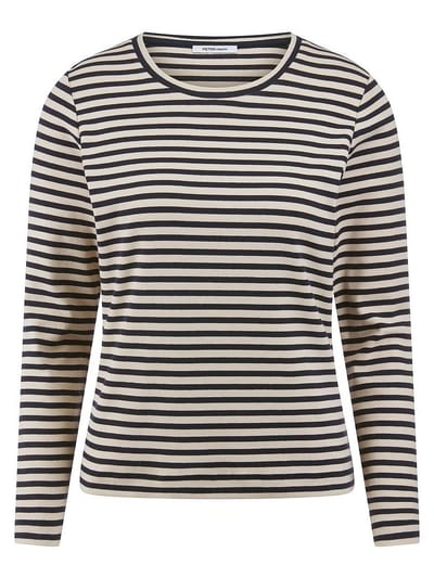 Shirt ronde hals en lange mouwen Van Peter Hahn beige
