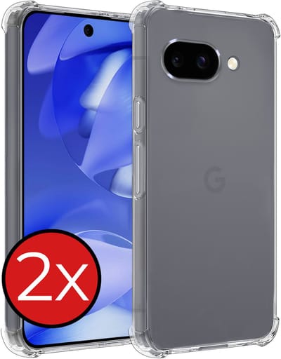 Hoesje - 2 Stuks - Geschikt voor Google Pixel 9a - Sterk & Shockproof - Back Cover - Siliconen Case - Telefoon Hoes Shock Proof - Telefoonhoes - Transparant