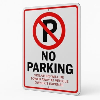 Oprit niet blokkeren bord - Aluminium parkeerborden 8x12 inch