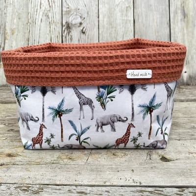 Commodemandje - Jungle dieren - Terracotta - Wafelstof