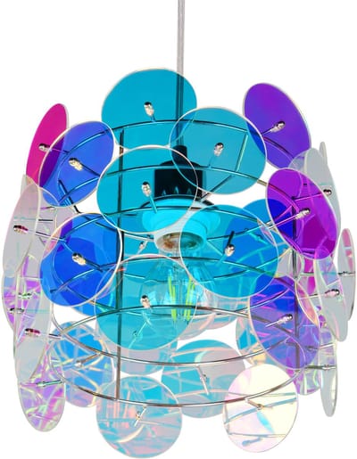 REALITY IRIDE - Hanglamp - Transparant iriserend - excl. 1x E27 4 W - Plafondbevestiging - In hoogte verstelbaar