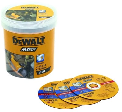 DeWalt DT3507 Doorslijpschijf - 125 x 22,23 x 1,0mm - RVS - inox - RETAIL VERPAKKING 10 X 10 STUKS