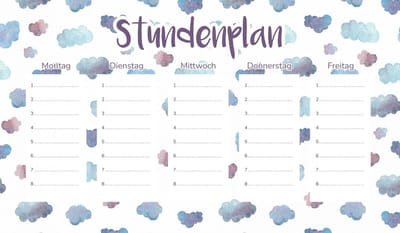Wallvy Plan - Magnetische Lesrooster - 30x17,5cm - Personaliseerbaar - Waterverf Wolken
