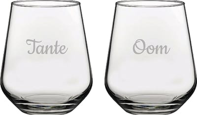 Gegraveerde Drinkglas 42,5cl Tante & Oom