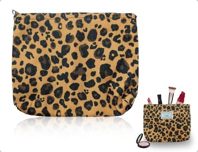 Dailygoods- Make-uptas dames - Bruin Luipaardpatroon - Reis/Toilettas - Duurzaam Stofmateriaal - Ritssluiting - Chic Ontwerp