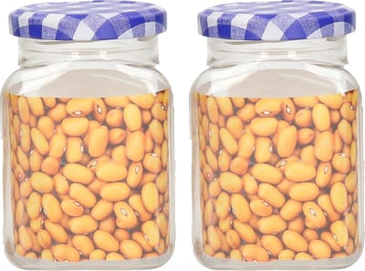 Plasticforte Weckpot/inmaakpot Classic - 2x - 500ml - kunststof - draaideksel - blauw - D7 x H13 cm