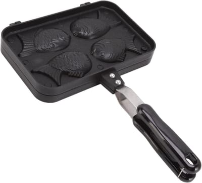 Taiyaki visvorm en wafelmaker, dubbele bakvorm met anti-aanbaklaag en hittebestendige handgreep voor het maken van Japanse taarten en wafels