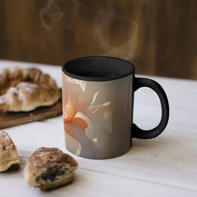 Magische Mok - Foto op Warmte Mokken - Koffiemok - Close up - Oranje - Iris - Magic Mok - Beker - 350 ML - Theemok
