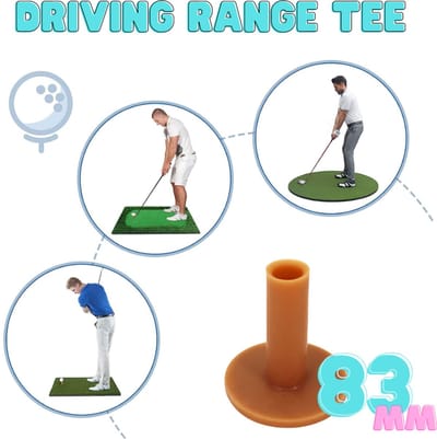 Driving range tee - 83mm - Driver tee rubber - Golfaccesoires - Golftrainingsmaterialen - Afslaan - Golf tees - Golftee