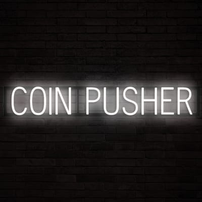COIN PUSHER - Lichtreclame Neon LED bord verlicht | SpellBrite | 97,12 x 16 cm | 6 Dimstanden & 8 Lichtanimaties | Reclamebord neon verlichting
