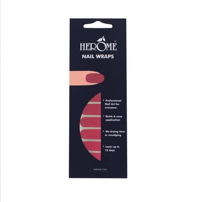 Herome Nail Wraps Magenta - Nagelstickers - Nail Art - Zonder Droogtijd - 2x10 stickers