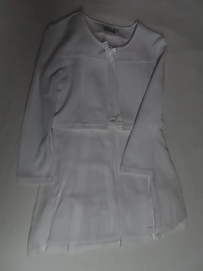 Jurk - Feestkleedje + gilet in wit - Speciale onderrok - 2 jaar 92