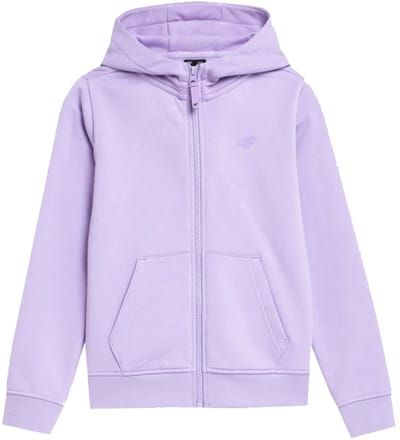 Kinderhoodie met ritssluiting 4F - Violette Sleek Fit, Maat 128 - Comfortabele en Duurzame Buitenkleding voor Actieve Meisjes