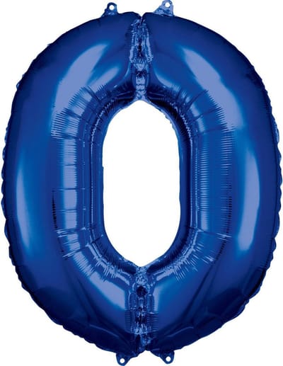 Amscan Folieballon 66 X 88 Cm Nummer 0 Blauw