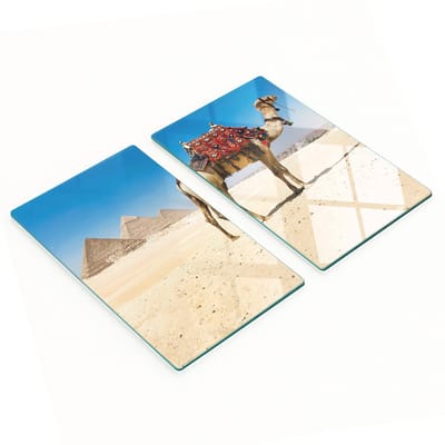 Keukenplanken van gehard glas met afbeelding van een kameel in Caïro, 2x30x52 cm