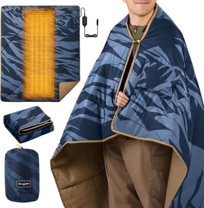 Verwarmde Deken - Elektrische plaid - Comfortabele warmte - Snelle opwarming - 12V - Blauw