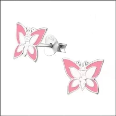 Aramat Jewels - Oorbellen - 925 Zilveren vlinder oorbellen meisje -9mm