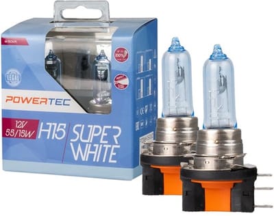 Powertec H15 12V Halogeenlampen – SuperWhite – Set van 2 (DUO)