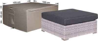 Raffles Covers Hocker hoes - 105 x 105 H: 45 cm - RFS105105 - Waterdicht - Ademend - UV-bestendig - Elastisch rijgkoord - Beschermhoes tuinmeubelen