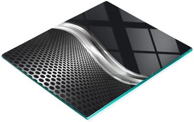 Decoratieve glazen snij- en serveerplank met textuur voor in de keuken, 60x52 cm