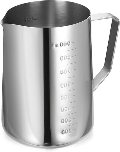 Maatbeker roestvrij staal 1 liter met fijne schaal, 1000 ml maatbeker keuken, mixer beker roestvrij staal maatbeker, metalen mixer beker voor bar cafe thuis keuken restaurant maatbekers