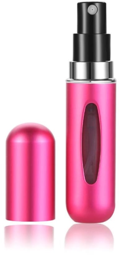 Parfumflesje - Navulbaar - Reisparfum - Verstuiver - Refillable - Hervullen - Travel perfume atomizer - Lipstick formaat - 5 ml - Parfum to go - Compacte spray - Handbagage - Roze - Jonyx