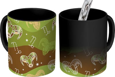 Magische Mok - Foto op Warmte Mokken - Koffiemok - Steenbok - Design - Astrologie - Magic Mok - Beker - 350 ML - Theemok