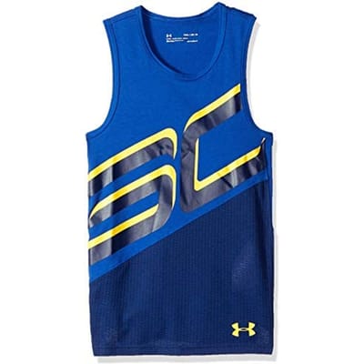 Under Armour Stephen Curry Ronde Hals Mouwloos Marineblauw Kinder Vest 1306222 400