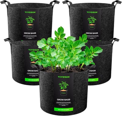 Plantenkweekzakken - Kweekzakken - Planten Kweken - Verstevigd Handvat - 40L - Grijs