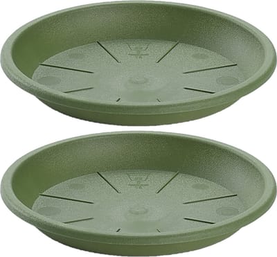 PlasticForte Opvangschaal Plantenpot - 3x stuks - groen - D16 cm - Kunststof - voor pot D20/22 cm