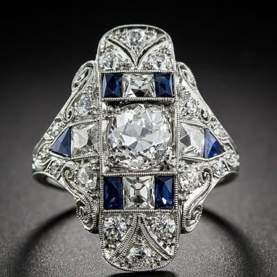 Koninklijke Luxe Topaas Saffier Ring Patroon Uitgesneden Accessoires No. 10 white