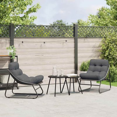 vidaXL - Tuinmeubelen - 2 - st - Zwart - Gepoedercoat - staal