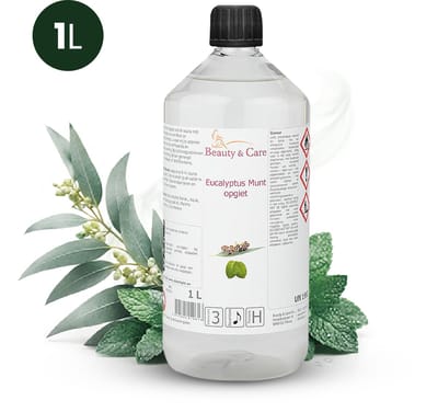 Beauty&Care® Sauna Opgietmiddel - Eucalyptus & Munt - Opgietconcentraat voor Emmer & Saunakachel - tot 100x Opgieten - Geuren met Etherische Olie - Verzorging & Accessoires - 1 Liter fles