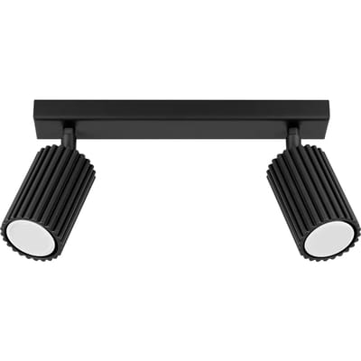 Sollux Lighting Plafondlamp Karbon - GU10 - zwart - aluminium - 16.5x30x6.5cm